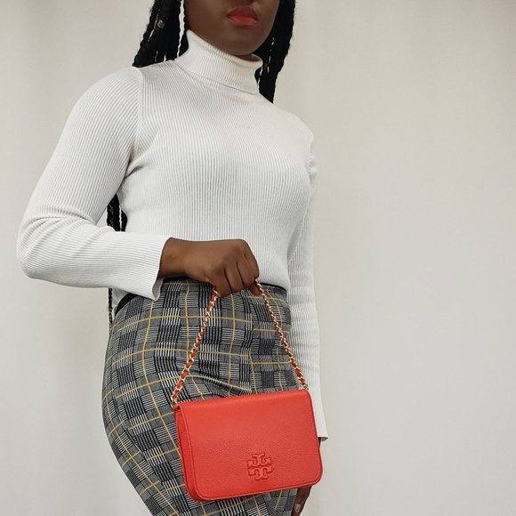 Tory Burch Thea Clutch in Brilliant Red - Picture 7 of 7